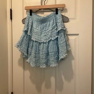 Love shack fancy blue skirt